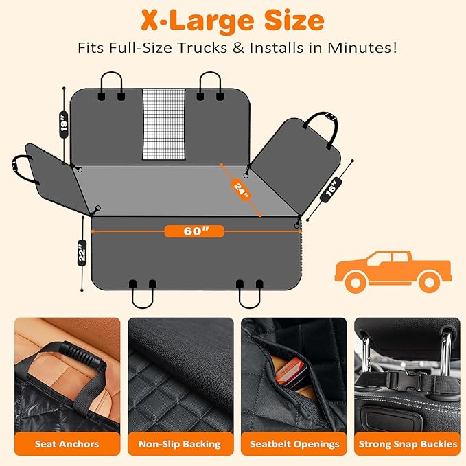 URPOWER 4 in 1 Dog Car Seat Cover - Image 6