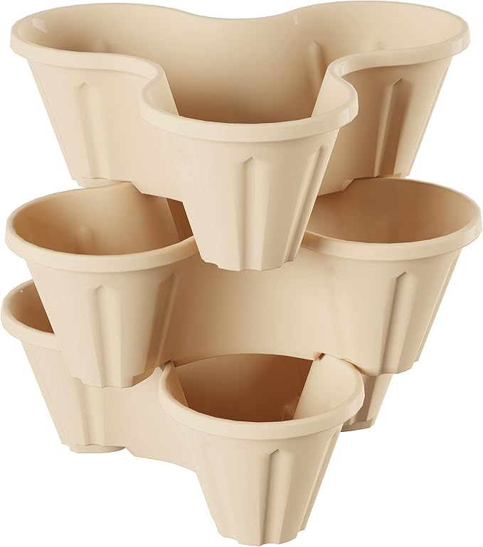 Set of 3 Stacking Planter Tower by PureGarden
