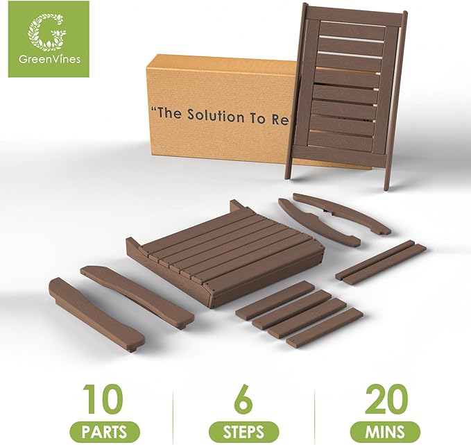 GREENVINES Outdoor Rocking Chairs | Porch Rocker | HDPE Plastic | Wood Grain | - Image 8