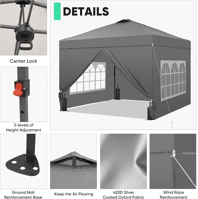 GDY 12x12 Pop Up Canopy Tent - Image 5