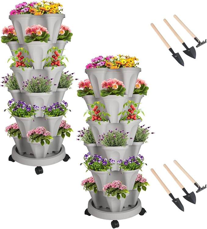 DUNCHATY Stackable Planter, Vertical Garden Planter by DUNCHATY