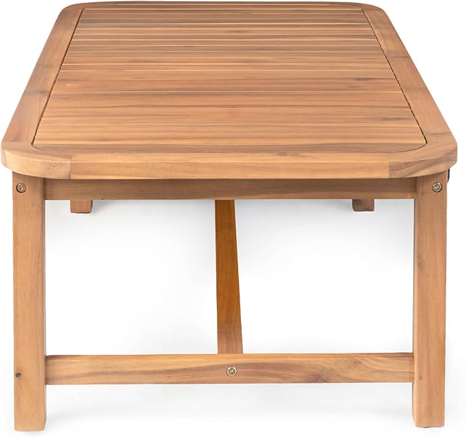Christopher Knight Home Walla Patio Acacia Wood Coffee Table, Solid Wood - Image 6