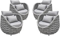 TWT 4 Pieces Patio Sofas, All-Weather Teslin Rope Balcony Furniture by TWT