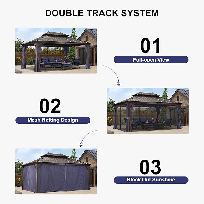 PURPLE LEAF 12' X 16' Permanent Hardtop Gazebo - Image 8