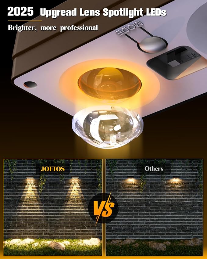 Solar Fence Lights 8 Pack Brown, 50 Lumens Outdoor Fence Lights Solar Powered - Image 3