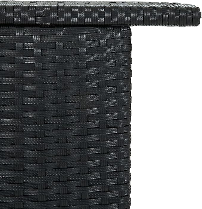 Festnight Garden Bar Table Black Rattan 47.2"x21.7"x43.3" Poly - Image 7