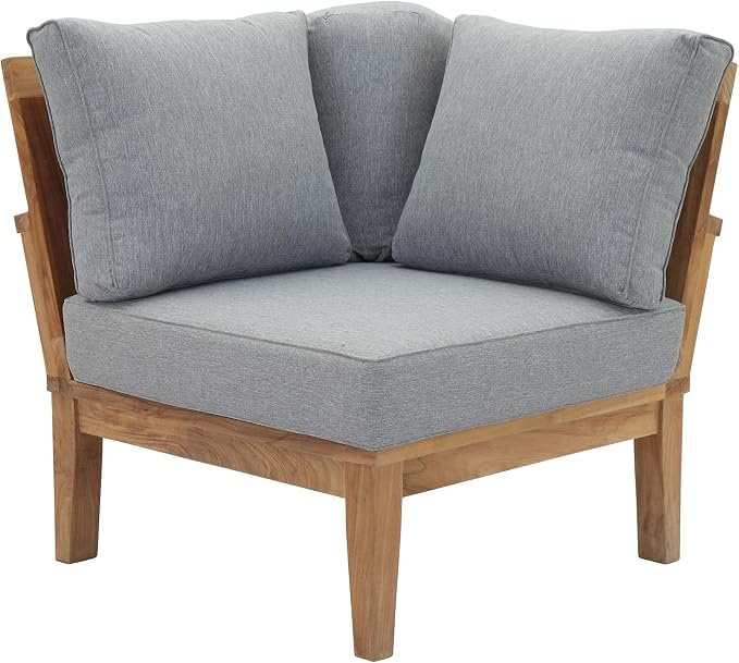 Modway EEI-1146-NAT-GRY-SET Marina Premium Grade A Teak Wood Outdoor Patio by Modway