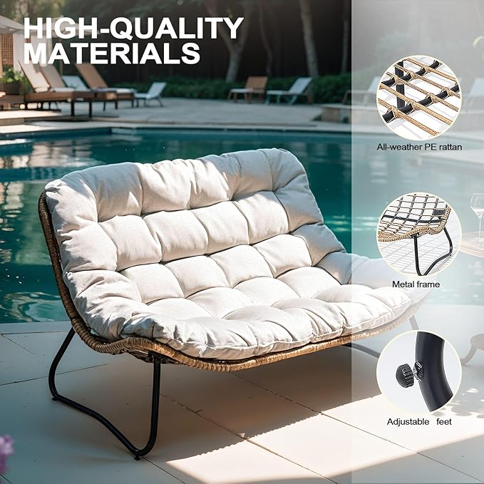 Crestlive Products Outdoor Loveseat 2PCS, Patio Conversation Set, All-Weather - Image 4