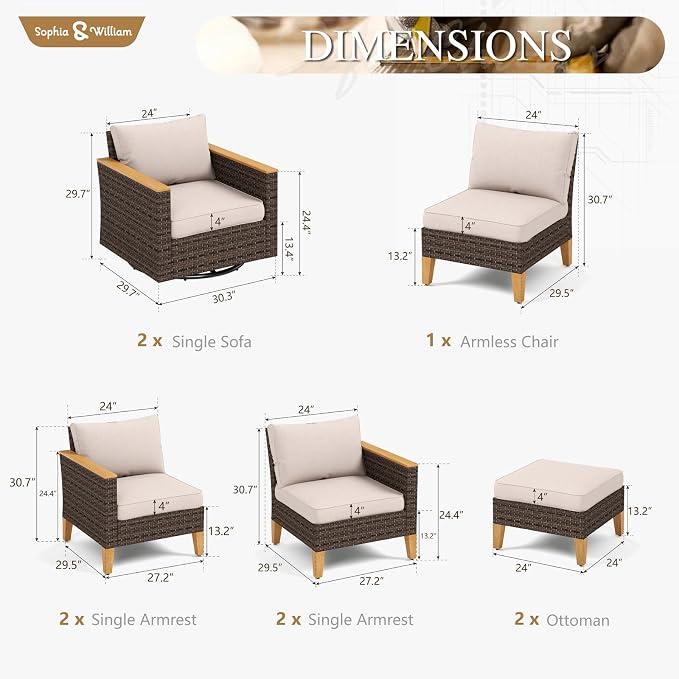 Sophia & William Patio Furniture Set - Image 7