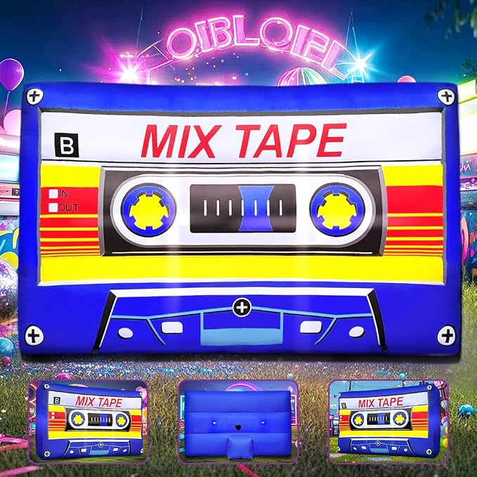 80's 90's Party Decoration 5FT Inflatable Magnetic Tape Party Decorations - Image 3