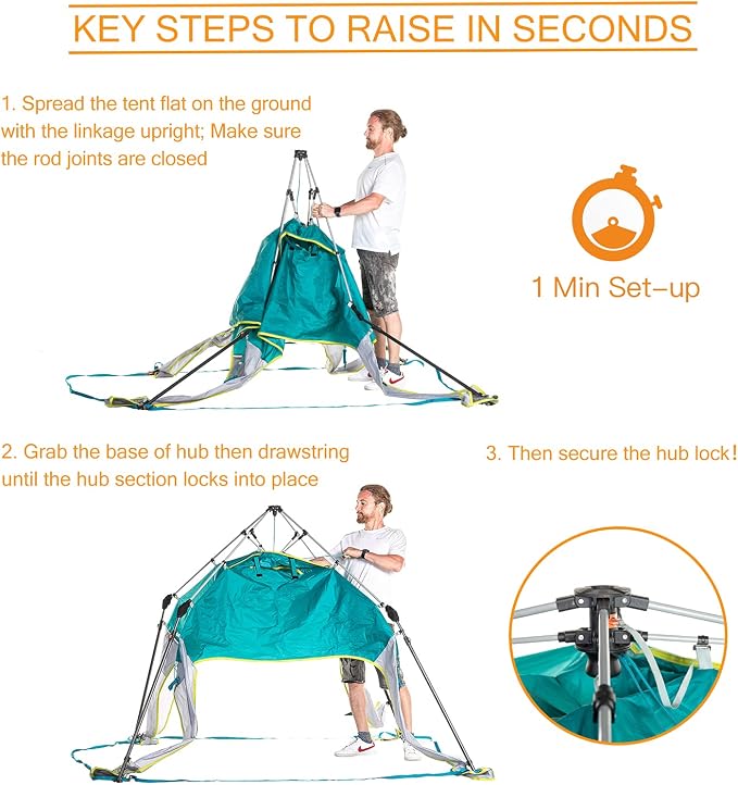 8.2'x8.2' Pop Up Canopy Tent, 3 Minutes Quick Setup Instant Canopy - Image 6