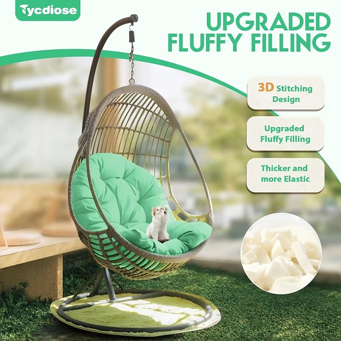 Egg Chair Cushion Replacement, Waterproof Outdoor Hanging Egg Chair Cushion - Image 6