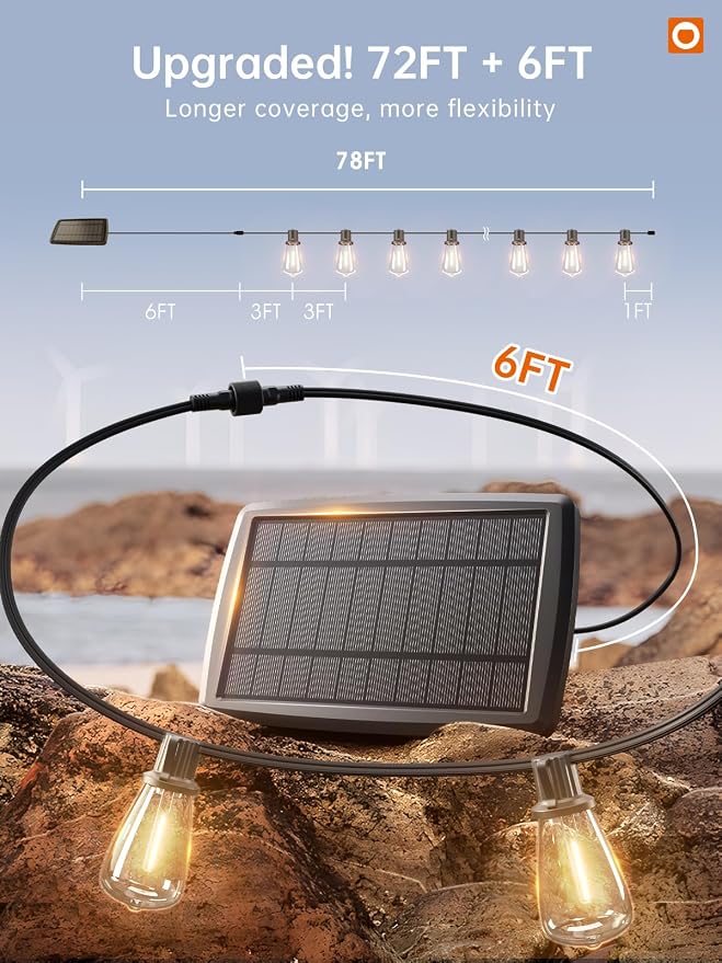 addlon 78FT Solar String Lights Outdoor, Waterproof Solar Powered Outside Lights - Image 6