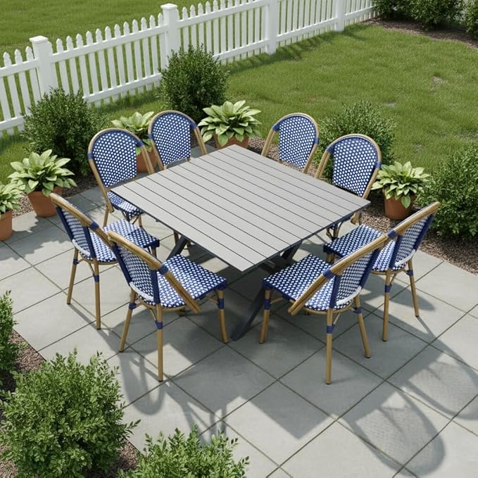 PURPLE LEAF 9 Pieces Outdoor Dining Set Patio Furniture Set by PURPLELEAF