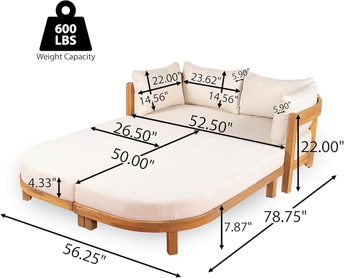 Christopher Knight Home Donovan Acacia Wood Outdoor Daybed - Image 2