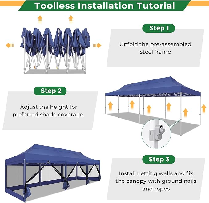 COBIZI 10x30 Heavy Duty Pop Up Canopy - Image 7