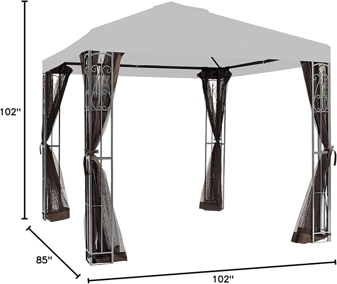 APEX GARDEN Universal 8' x 8' Gazebo Replacement Mosquito Netting - Image 5