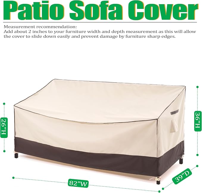 F&J Outdoors Waterproof Anti-UV Heavy Duty 3 Seater Cushion Couch Patio Sofa - Image 2