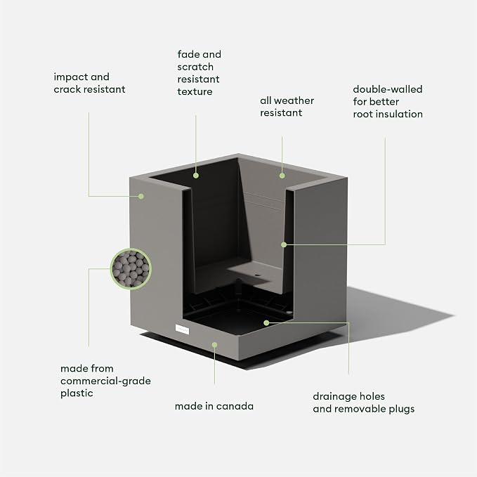Veradek Block Series Cube Plastic Planter - Image 2