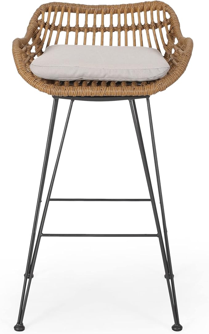 Christopher Knight Home Dale Outdoor Wicker Barstools - Image 4