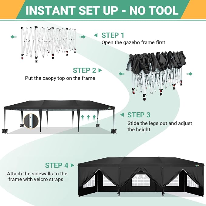 COBIZI 10x30 Canopy Party Tent - Image 5