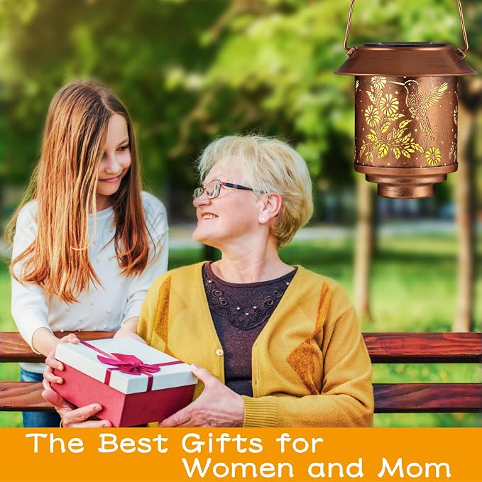 Hummingbird Solar Lantern Outdoor Hanging Sunflower Lights Gifts - Image 5