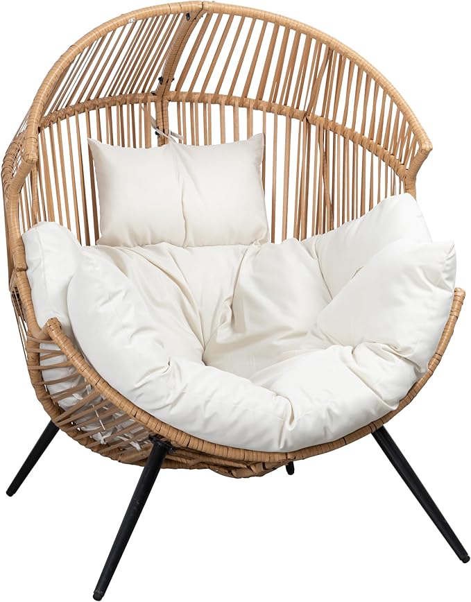 Shintenchi Wicker Egg Chair Outdoor Rattan Patio Chair - Image 7