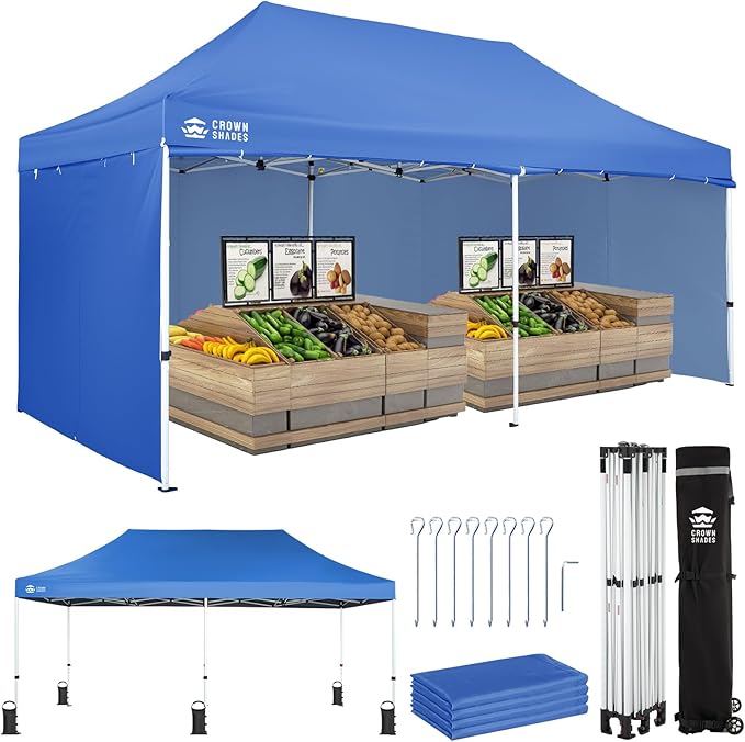 CROWN SHADES 10x20 Pop Up Canopy Tent, Thicken Frame Commercial Heavy Duty Tent by CrownShades