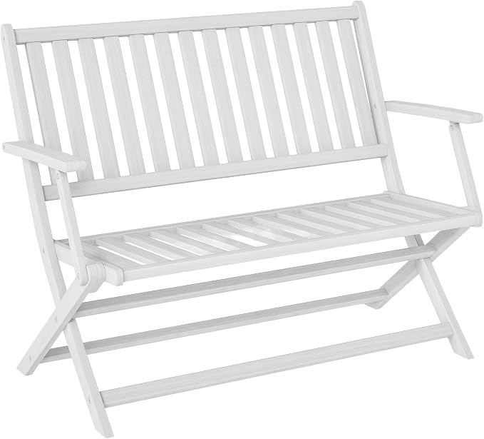 Outsunny Wood Outdoor Bench, 2-Person Foldable Patio Acacia Wood Garden Bench by Outsunny