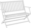Outsunny Wood Outdoor Bench, 2-Person Foldable Patio Acacia Wood Garden Bench by Outsunny