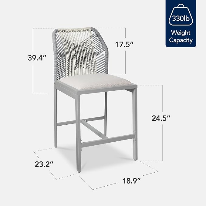 Best Choice Products Indoor Outdoor Counter Height Bar Stools Set of 2 - Image 2