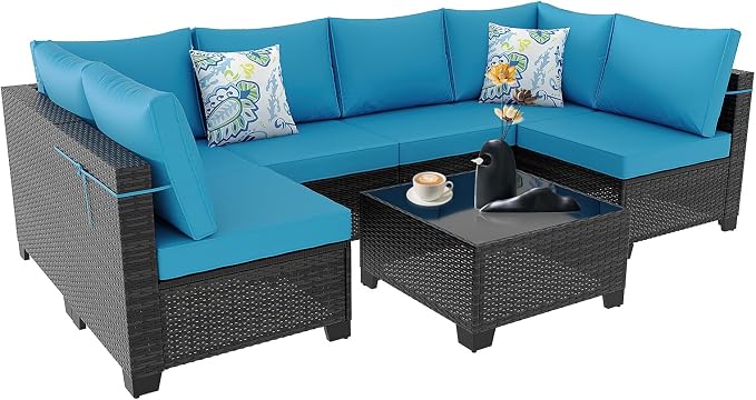 Outdoor Wicker Patio Furniture Set, Rattan Sectional Sofa Set - Image 8