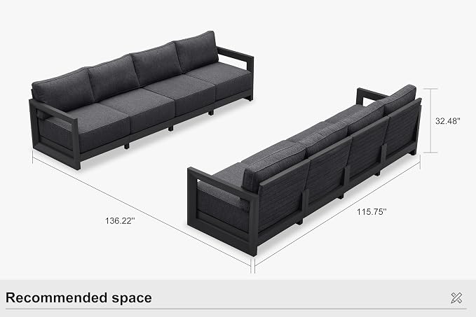 PURPLE LEAF Patio Furniture Set Open-End Outdoor Couch - Image 9