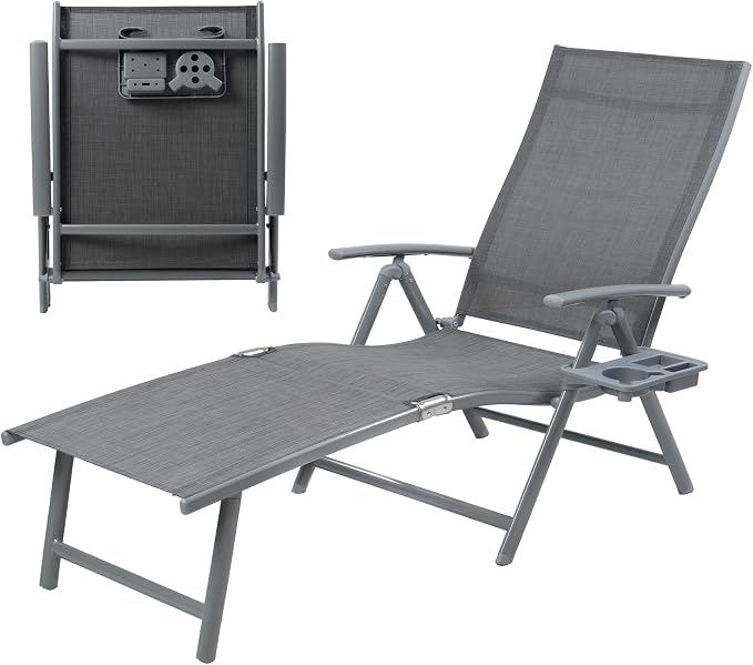 Kozyard Aluminum Outdoor Chaise Lounge Chair, Adjustable Reclining Patio Lounge - Image 8