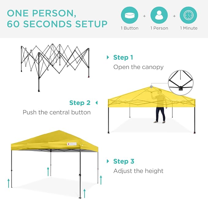 Best Choice Products 10x10ft Pop Up Canopy Tent, Outdoor Shade, 1 Person 1 - Image 2