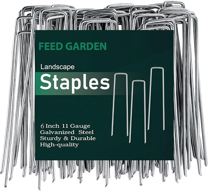 FEED GARDEN 6 Inch 500 Pack Galvanized Landscape Staples Plant Cover Pins 11 by FEEDGARDEN