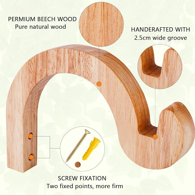 7-Inch Hanging Plant Brackets, Arc-Shaped Wooden Plant Hanger Indoor, Wall - Image 4