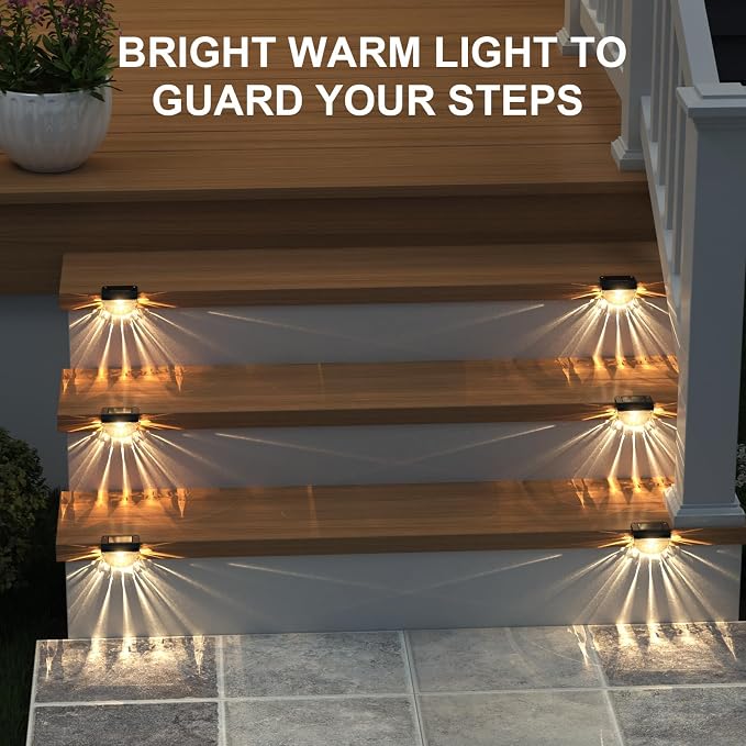 8 Pack Solar Deck Lights Outdoor, Solar Step Lights Waterproof - Image 8