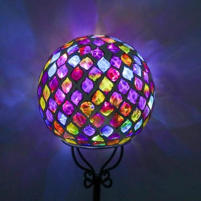 VCUTEKA Solar Outdoor Lights Garden Decor Mosaic Solar Garden Lights Waterproof - Image 7