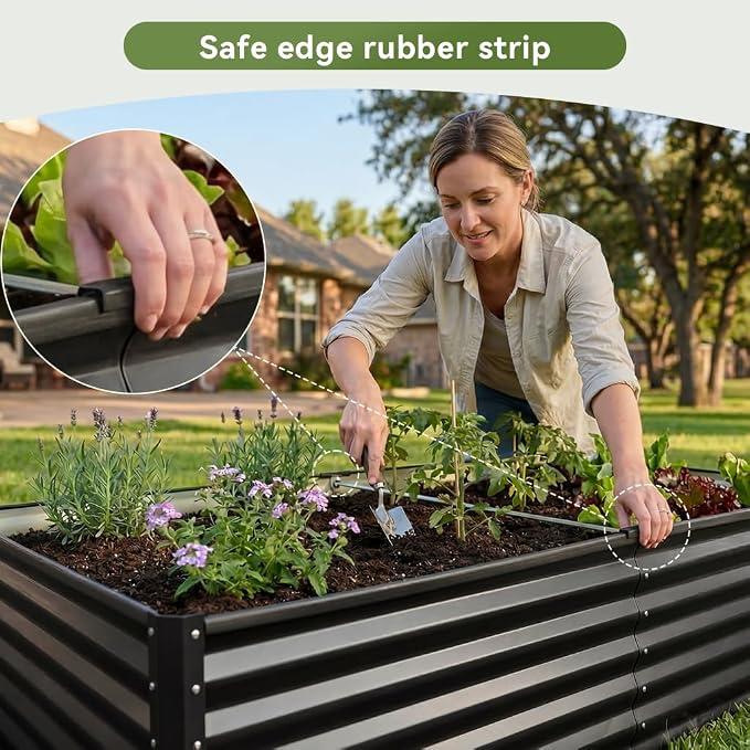 COMHOMA Galvanized Raised Garden Bed, Large Metal Planter Box - Image 4