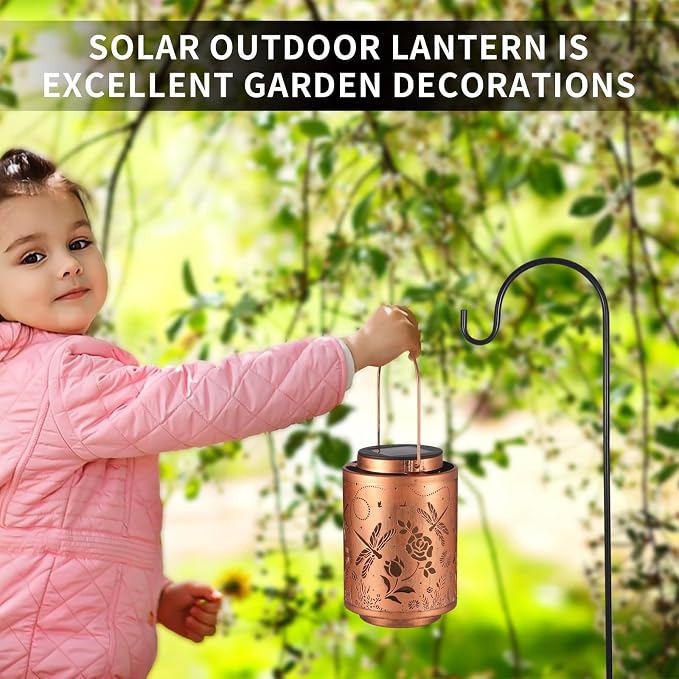 Solar Outdoor Lanterns, Dragonfly Garden Decor LED Light Hanging Waterproof - Image 5