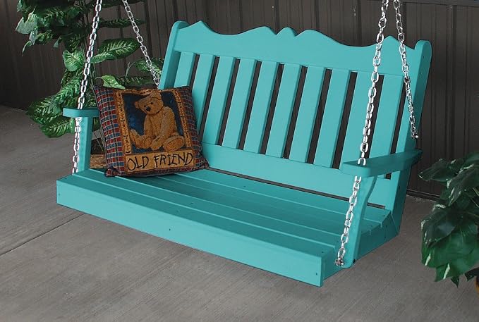 A & L Furniture Poly Royal English Porch Swing, Aruba Blue by Unknown