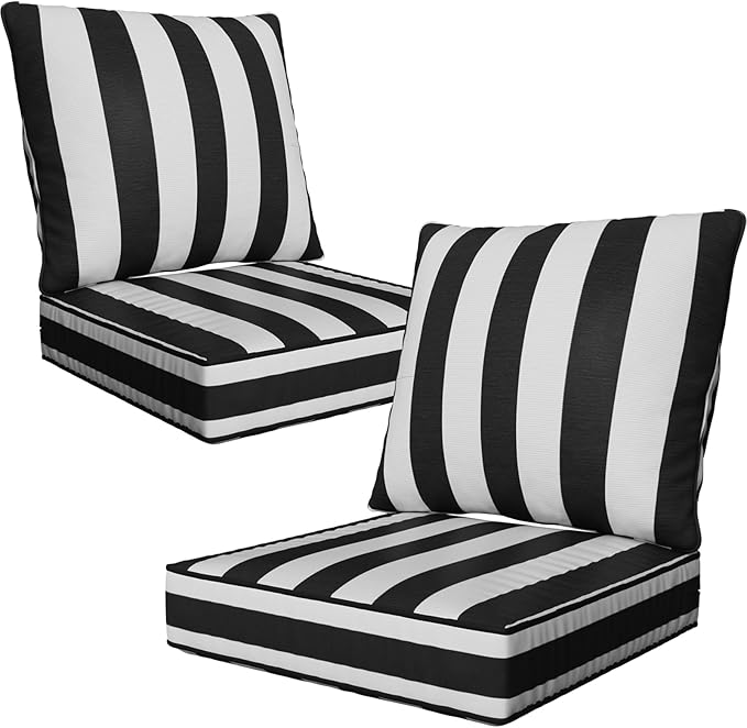 24" x 24" x 6" Outdoor Deep Seat Cushions Set by Unknown