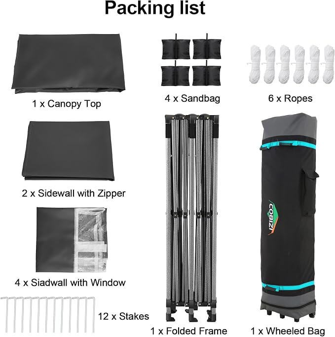 COBIZI 10x20 Pop up Canopy Tent 10x20 Canopy - Image 8