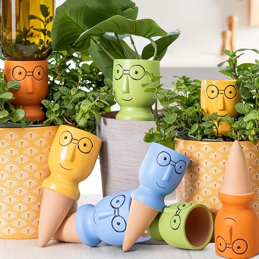 8 Pack Terracotta Watering Spikes, Vacation Self-Watering Planters Devices - Image 8