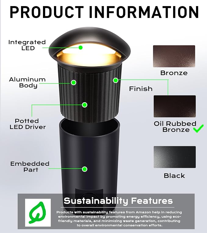 CLOUDY BAY 5W Well Lights Low Voltage Landscape Lighting, 12V-24V Waterproof - Image 2
