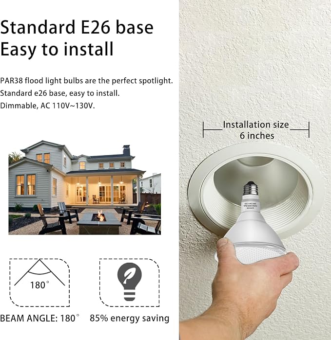 Par38 led Flood Lights Outdoor Light Bulb, Dimmable 1800LM, 20W Replace up to - Image 3