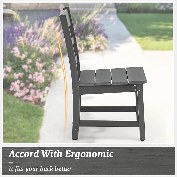 Outdoor Dining Set for 6, HDPS Outdoor Patio Dining Table and Chairs, All - Image 4