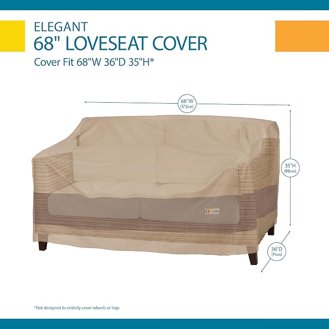 DUCKCOVERS Elegant Waterproof 68 Inch Patio Loveseat Cover, Patio Furniture - Image 8