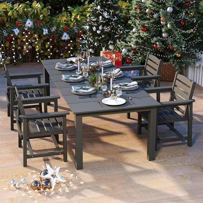 5-Piece Black Outdoor Dining Set - Image 8